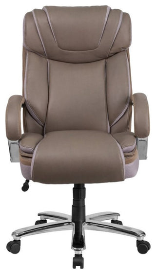 Pemberly Row Contemporary Big and Tall Leather Office Chair In Taupe