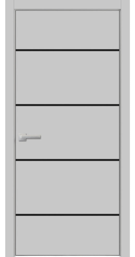Solid French Door 30 x 96 | Planum 0015 Grey Matte with| Bathroom