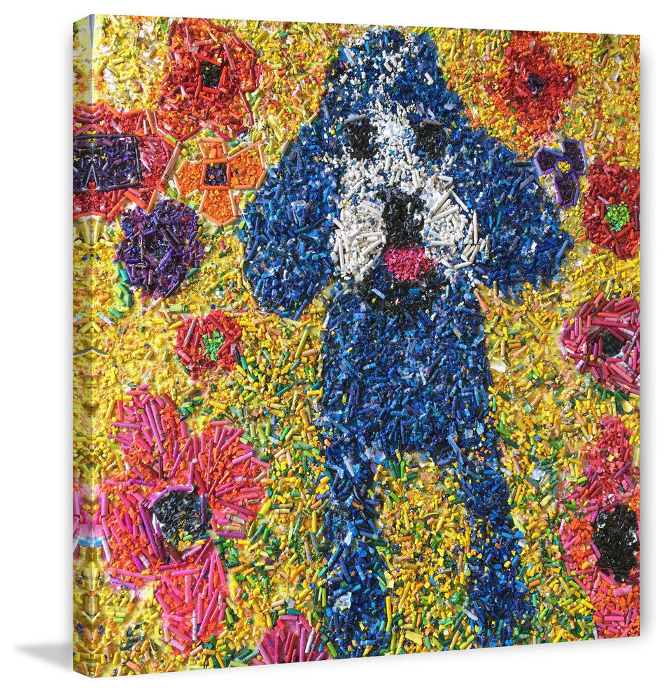 Marmont Hill, "Crayon Collage Pup" by Michelle Rivera on Wrapped Canvas, 18x18