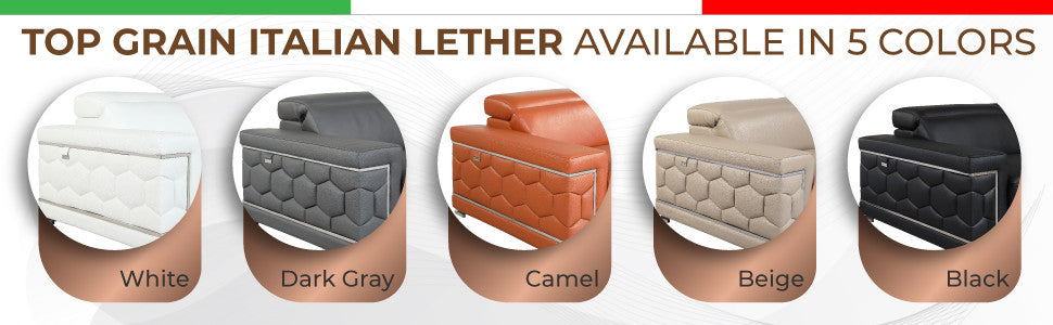 Rome Contemporary Genuine Italian Leather Loveseat Camel