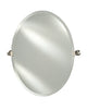 Radiance Frameless Bevel Oval Tilt Mirror, Satin Brass, 24"x32", Matte Black