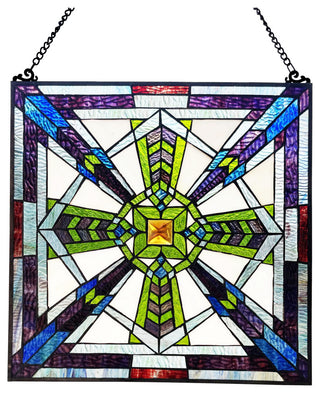 Aylmer Mission-Style Stained Glass Panel 18" Tall