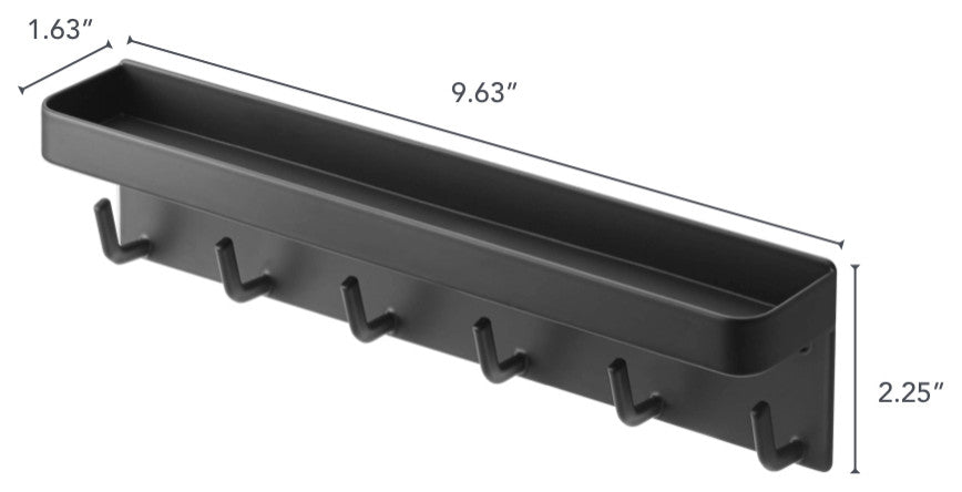 Smart Magnetic Key Rack W/ Tray, Black