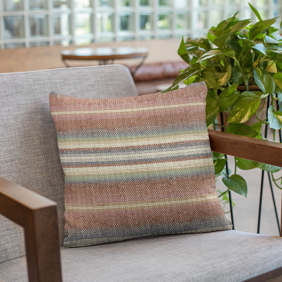 Plutus Multi-Color Lanes Stripe Luxury Throw Pillow, 20"x20"