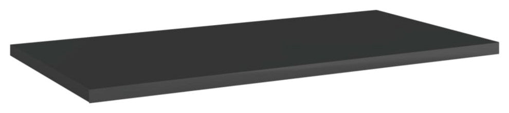 vidaXL Bookshelf Boards 4-Piece High Gloss Black 23.6"x11.8" Chipboard