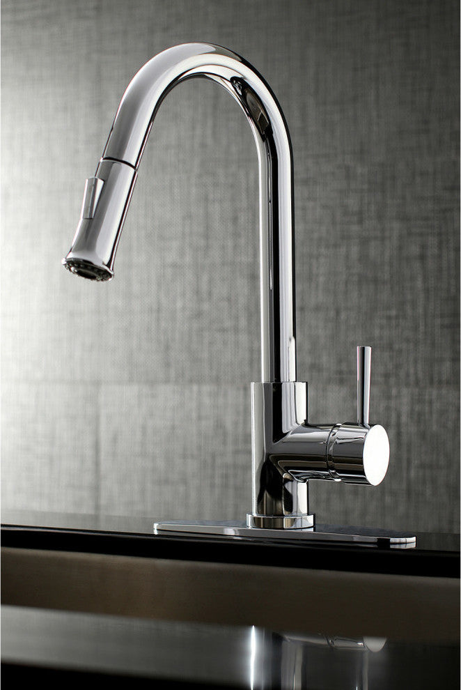 Gourmetier Pull-Down Kitchen Faucet, Polished Chrome