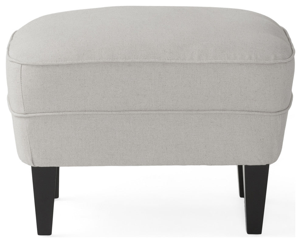 GDF Studio Teton Natural Fabric Club Chair and Ottoman