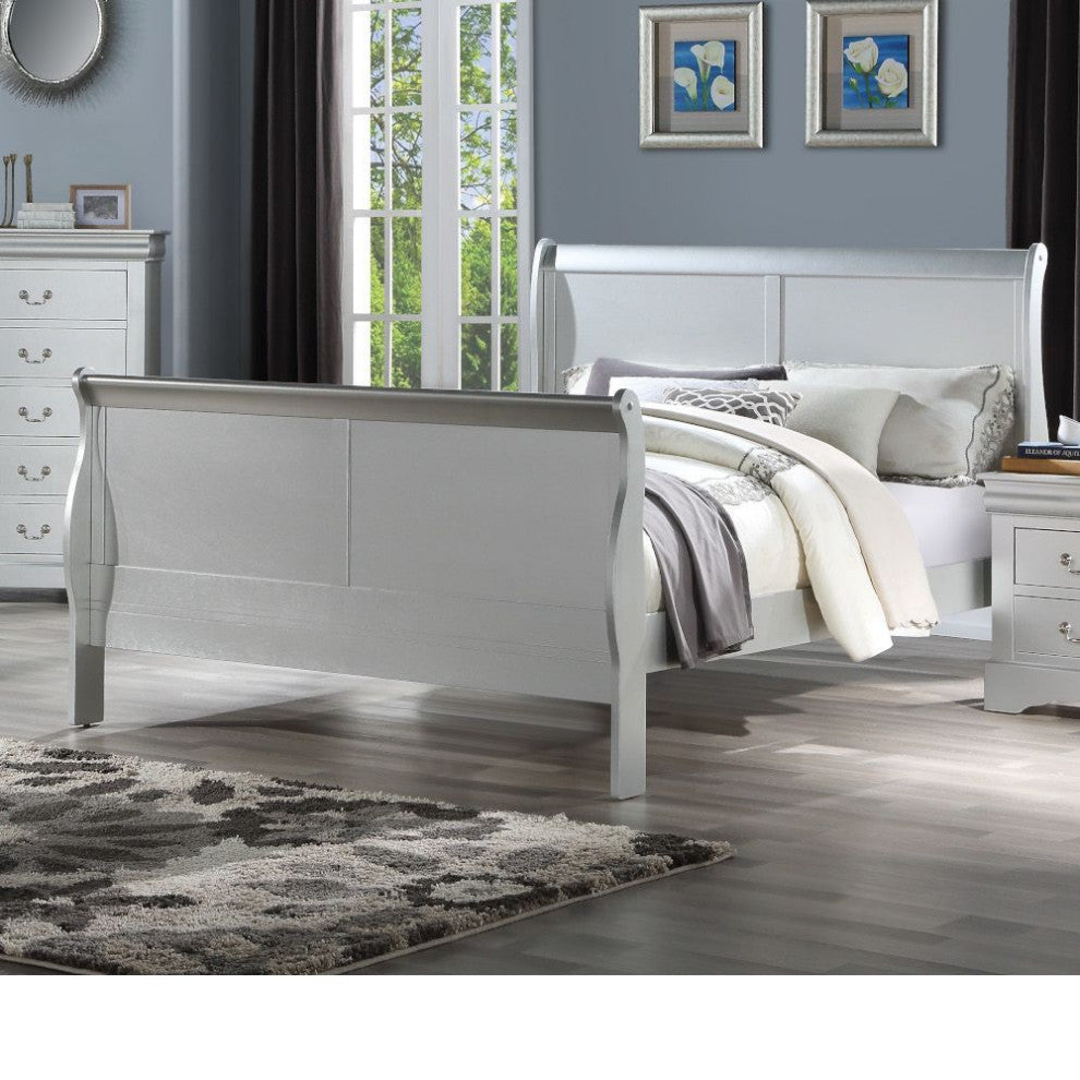 ACME Louis Philippe III Eastern King Bed, Platinum
