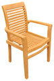 7-Piece Outdoor Teak Set: 60" Square Butterfly Table, 6 Mas Stacking Arm Chairs