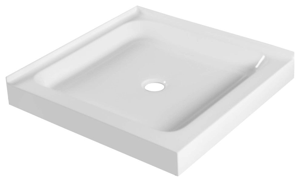 Fine Fixtures Double Threshold Acrylic Shower Base, 32 X 32, Universal