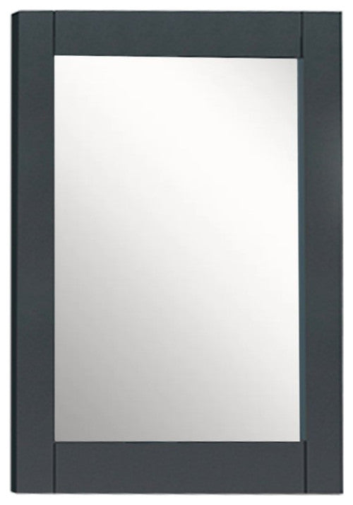 24" Wood Frame Mirror, Dark Gray