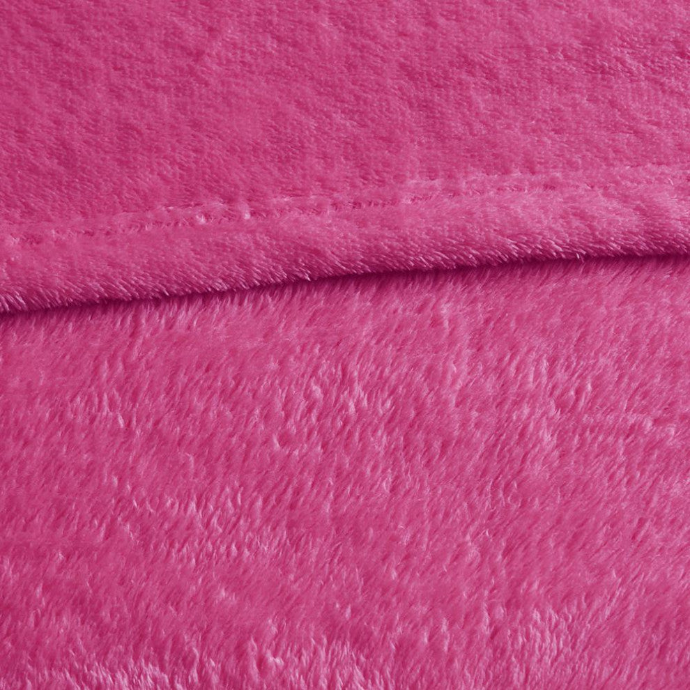 100% Polyester Solid Microlight Plush Brushed Blanket