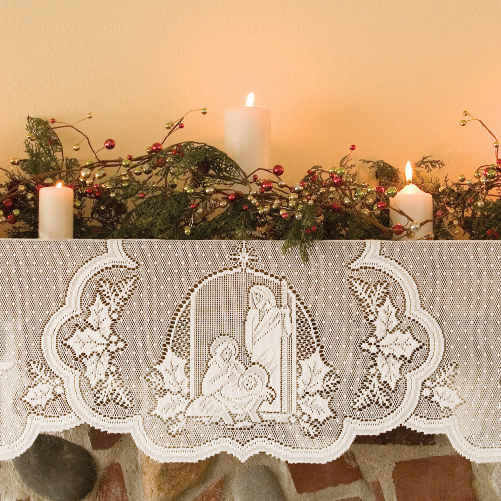Silent Night 20"x90" Mantle Scarf, White