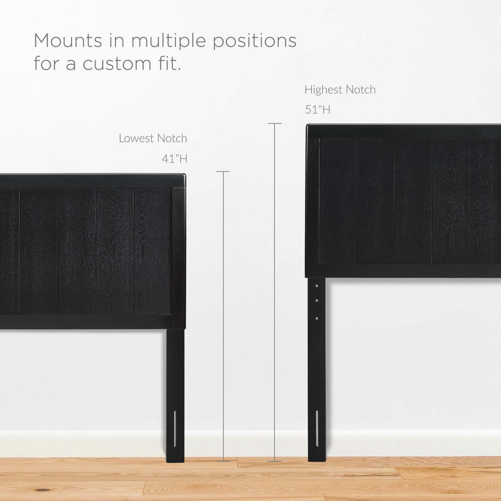 Robbie Twin Wood Headboard Black