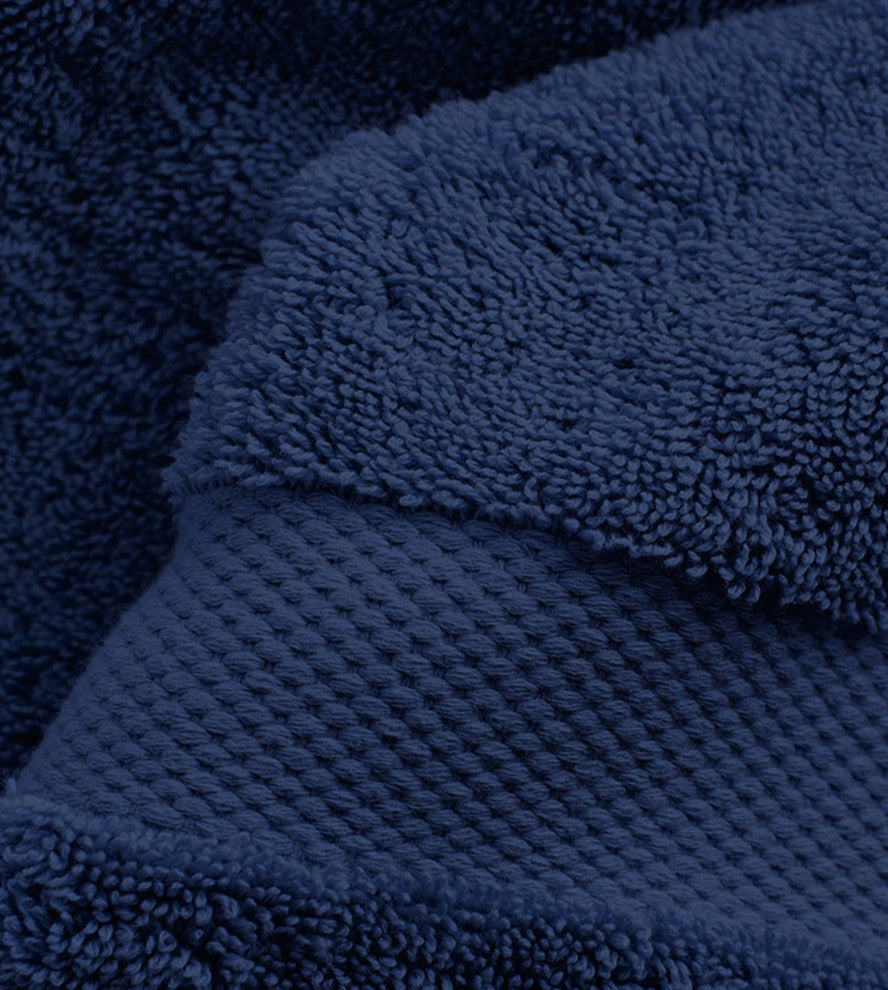 Delara Washcloths Set 100% Organic Cotton, GOTS Certified Absorbent, Insignia Blue, 12 Pack