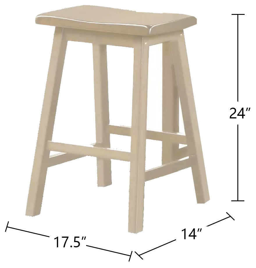 3-Piece Wood Counter Height Set, Buttermilk Finish