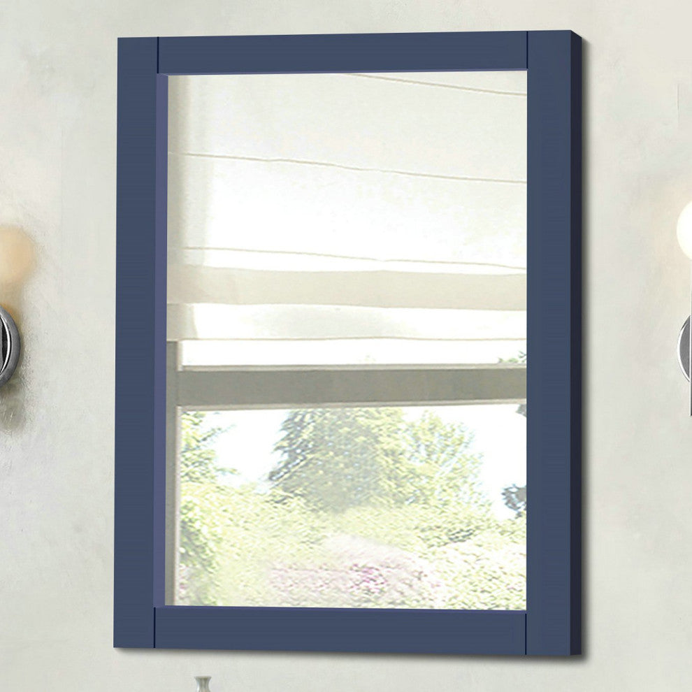 28" Wood Frame Mirror, Blue