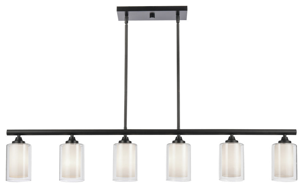 Innovations 342-6I-BK-CLW-LED Fairbank 6 Light 48" Island Light, Matte Black