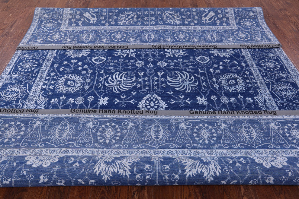 Persian Hand Knotted Wool and Silk Rug 9' 1" X 12' 2" Q12083