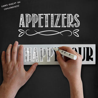 Canterbury Wall Mount Magnetic Chalkboard Sign Set-White