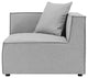 Lounge Loveseat Chaise Sofa, Fabric, Gray, Modern, Outdoor Patio Bistro