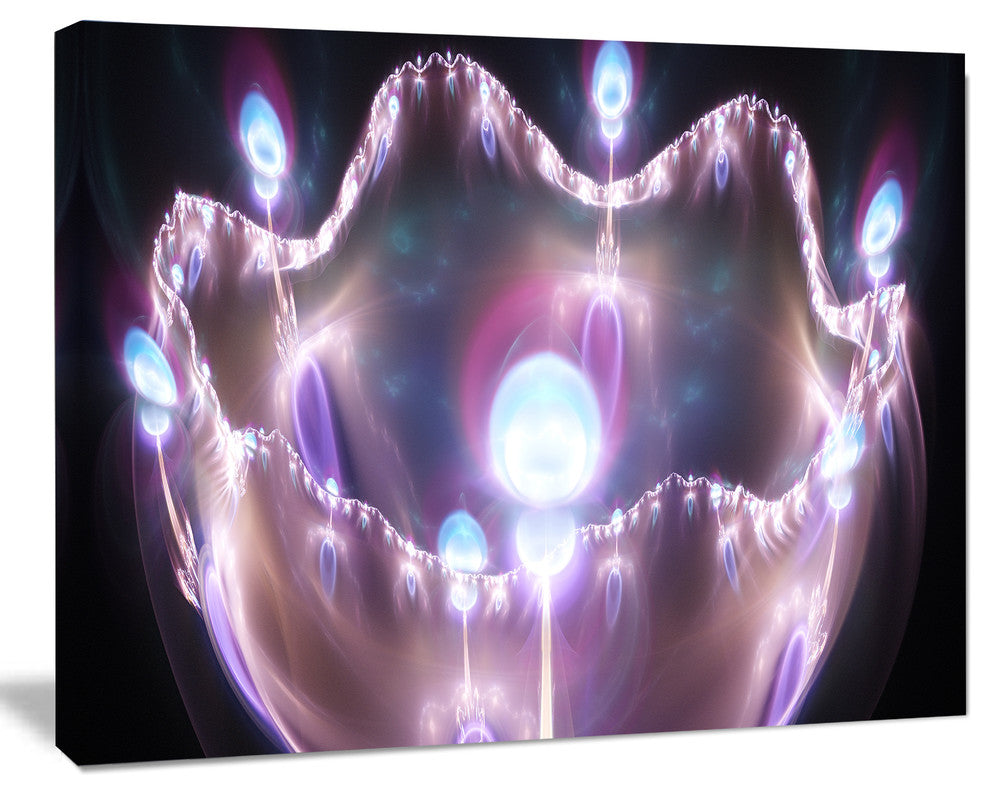 3D Surreal Purple Illustration, Oversized Abstract Canvas Art Print, 60x40