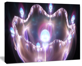 3D Surreal Purple Illustration, Oversized Abstract Canvas Art Print, 60x40