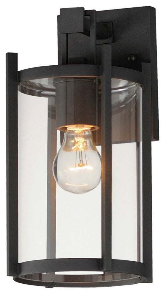 Black One Light Outdoor Wall Sconce from the Belfry Collection