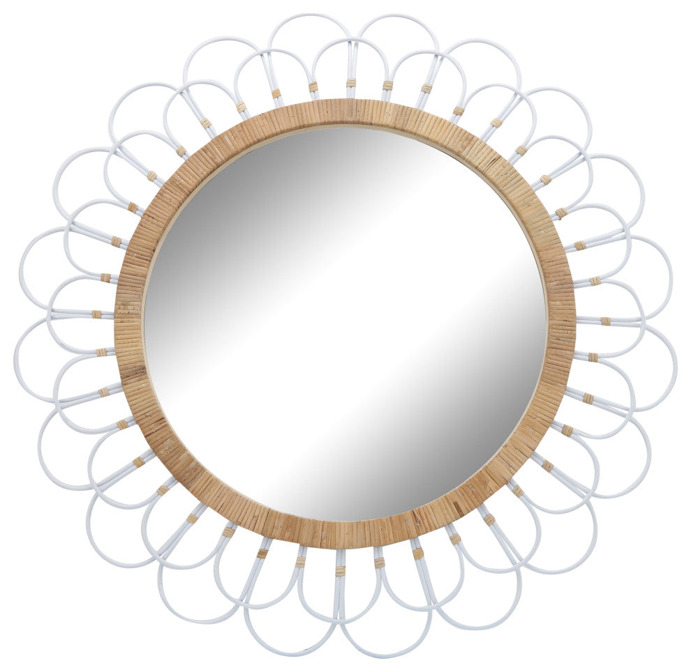 36" Daisy Wall Mirror, White