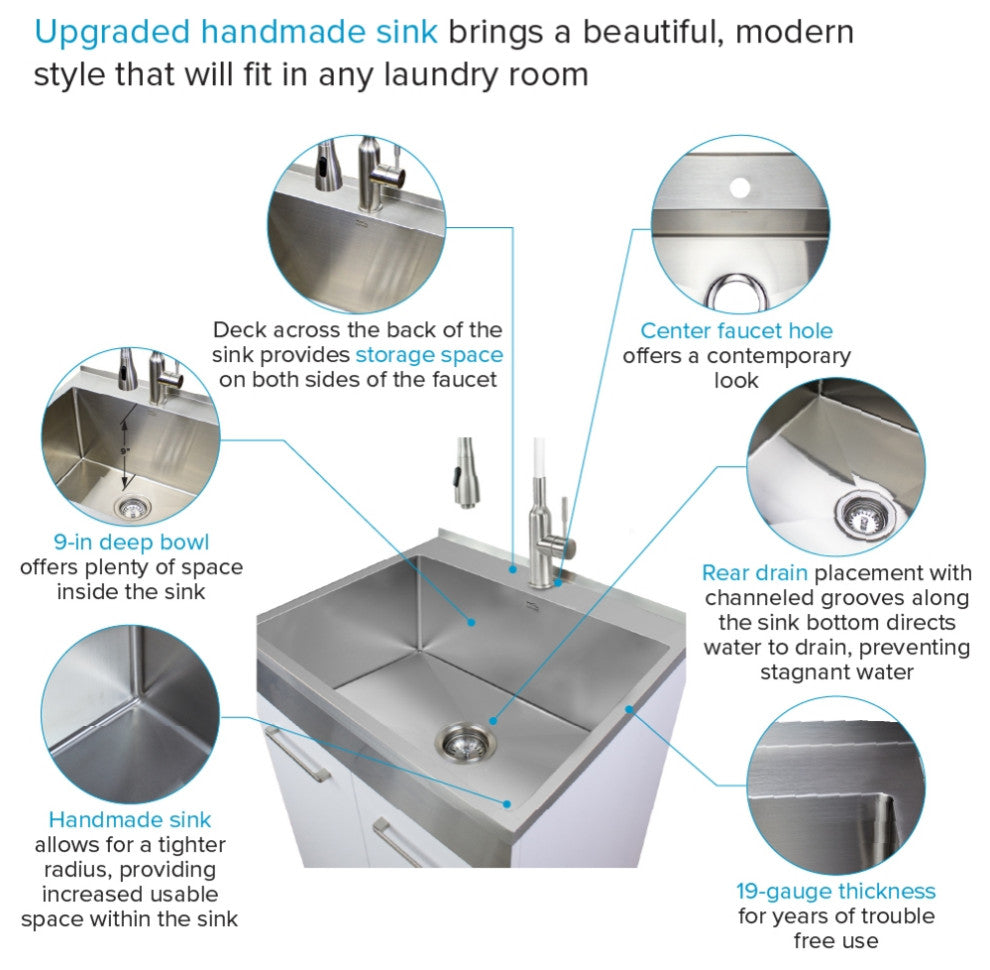 Transolid TCA-2420-M 24-in All-in-One Laundry/Utility Kit, White