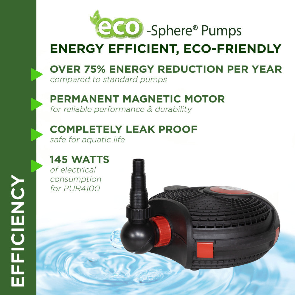 Eco-SphereÂ® Energy-Saving 4100GPH Pond Pump with 33-ft. Cord