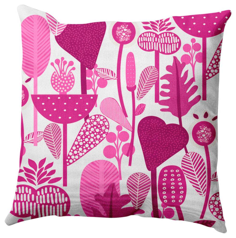 Flower Forest Decorative Throw Pillow, Orchid, 16"x16"
