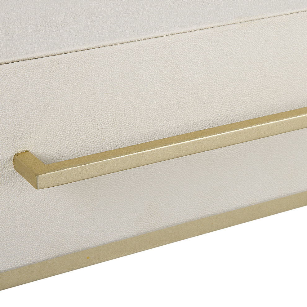 Uttermost 22900 48" MDF and Metal 2 Drawer Writing Desk - Gold / White