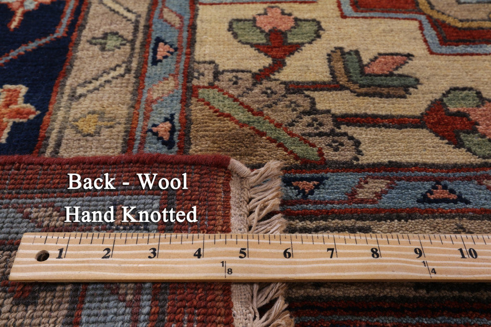 11' 11" X 14' 10" Heriz Serapi Hand Knotted Wool Rug - Q16019