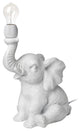 White Happy Baby Elephant Table or Desk Lamp