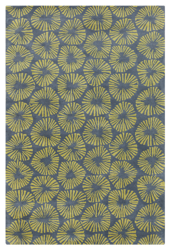 Stella Contemporary Area Rug, Gray and Green, 8''x10''