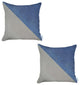 Set of 2 Blue And Ivory Diagonal Pillow Covers