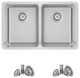 STYLISH 29" Double Bowl Undermount and Drop-in Stainless Steel Kitchen Sink