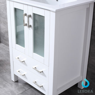 Volez 24" Single Vanity Cabinet Integrated Top Integrated Sink, 22" Wall Mirror