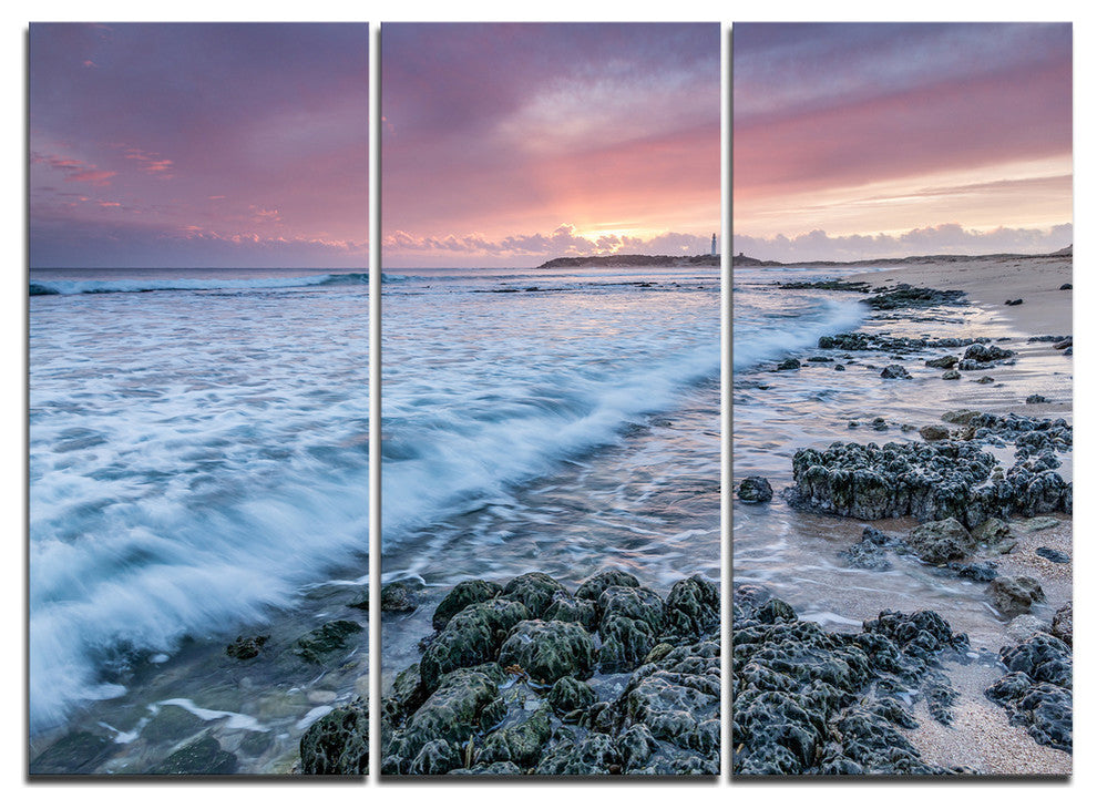"Sunset on Cape Trafalgar Beach" Metal Wall Art, 3 Panels, 36"x28"