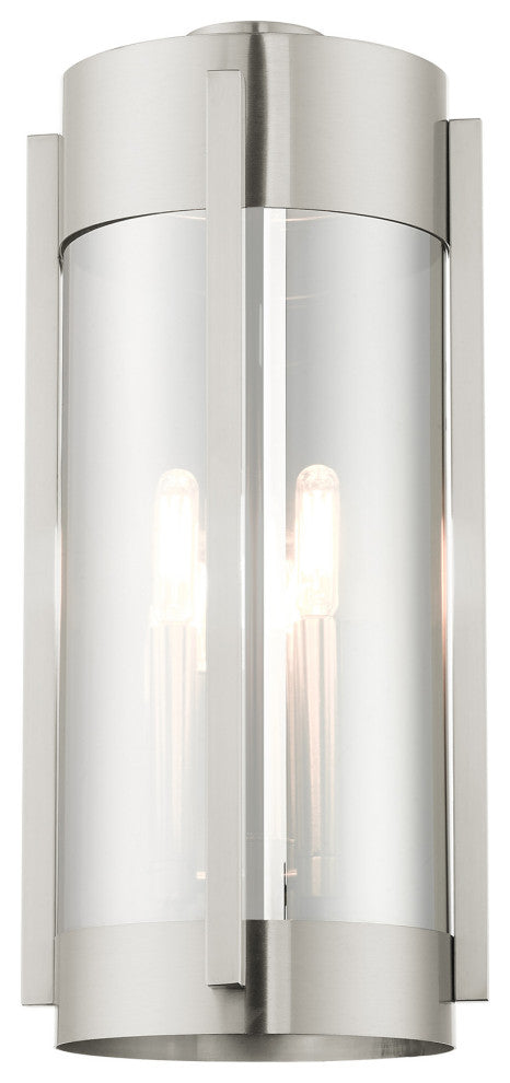 Livex Lighting Sheridan 3 Light Brushed Nickel Large Outdoor Wall Lantern
