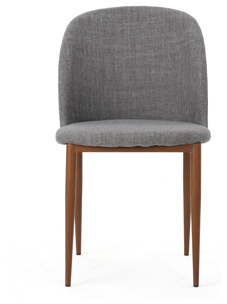 GDF Studio Anastasia Light Gray Fabric Dining Chairs, Set of 2