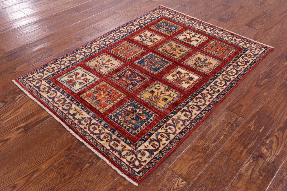 Hand Knotted Persian Garden Design Rug 3' 5" X 4' 10" Q10672