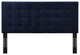 Contemporary Modern King Size Tufted Headboard, Velvet Fabric, Navy Blue