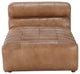 36 Inch Leather Chaise Tan Brown Contemporary