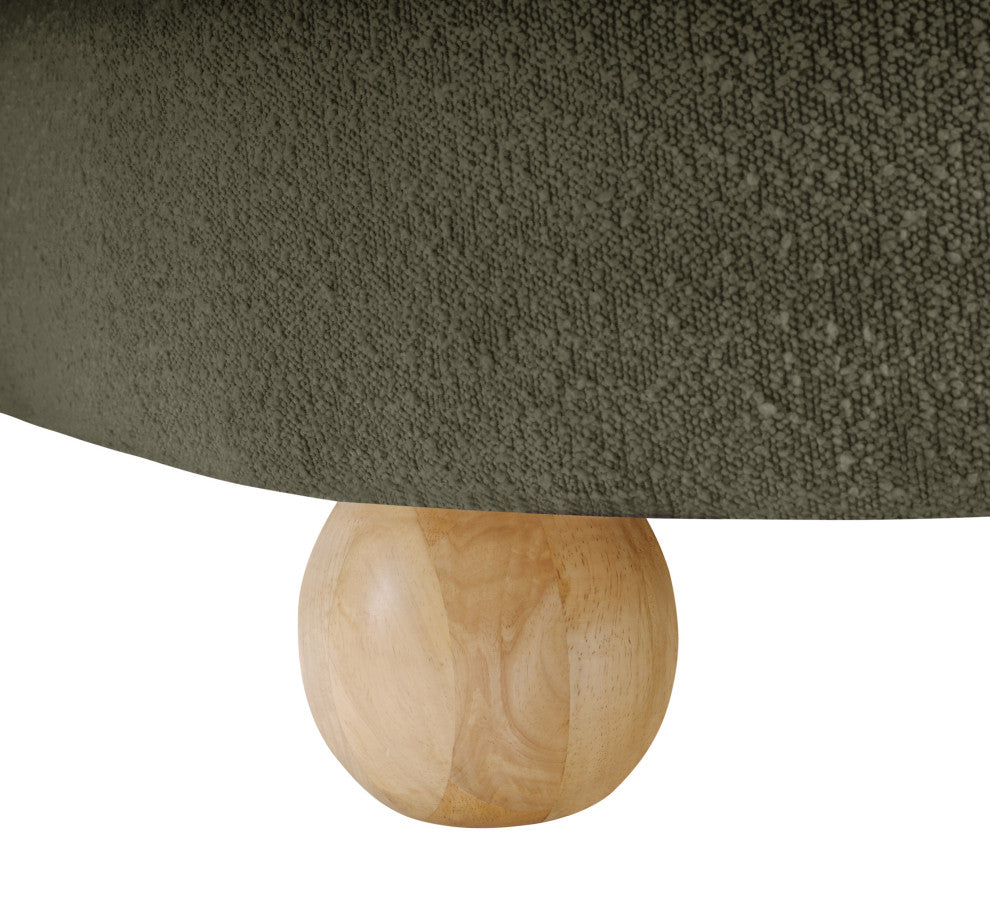 Daphne Upholstered Chair/Loveseat/Sofa, Olive, Boucle Fabric, Chair