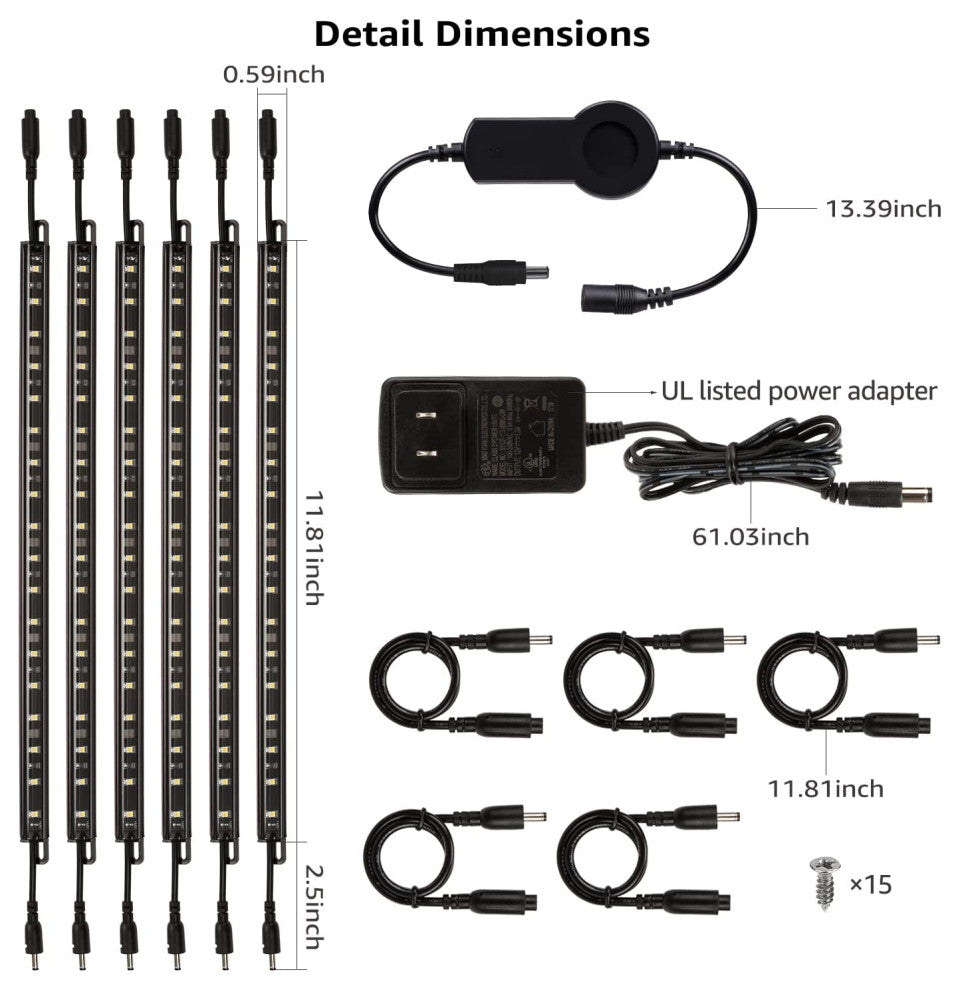 Voice Control Smart LED Safe Lighting Kit, 5000K Daylight, Pack of 2