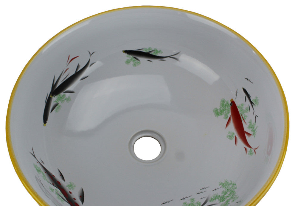 Yellow and White Washing Sink