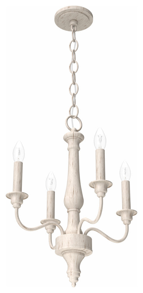 Teren Distressed White 4 Light Chandelier Ceiling Light Fixture