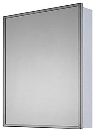 Euroline Medicine Cabinet, 18"x24", Annealed Stainless Frame, Surface Mounted